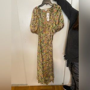 Floral shirt sleeve wrap dress